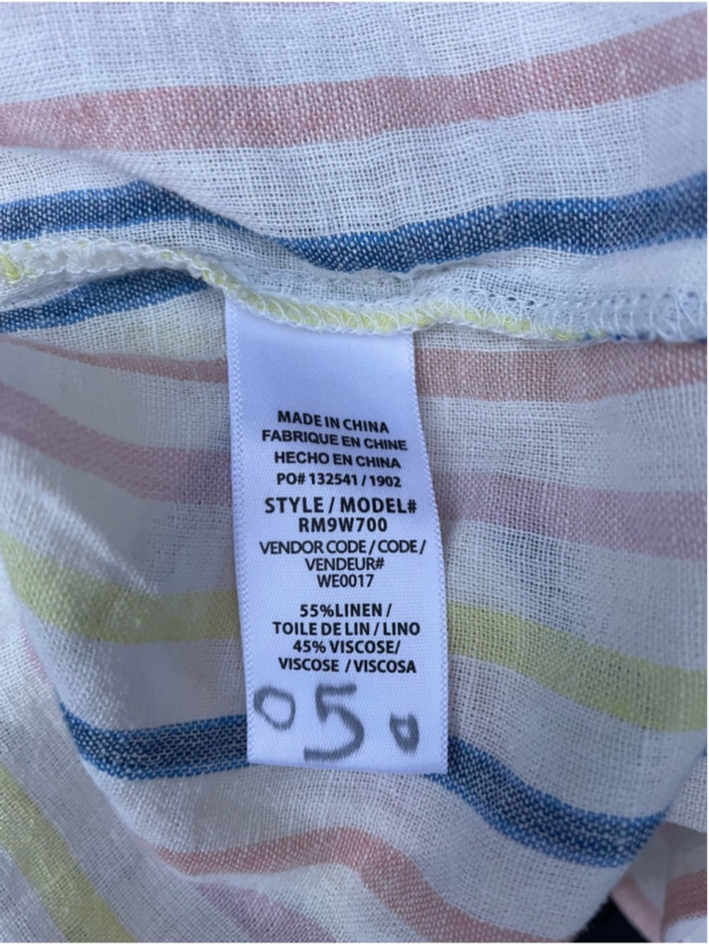 Splendid Linen Blend Striped Button Up Shirt Small Pastel Relaxed Fit - Picture 6 of 6